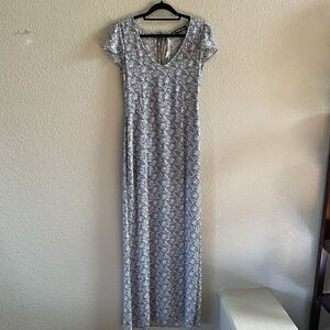 For love and lemons Hailey maxi dress Womens Small Blue Floral Front Slit